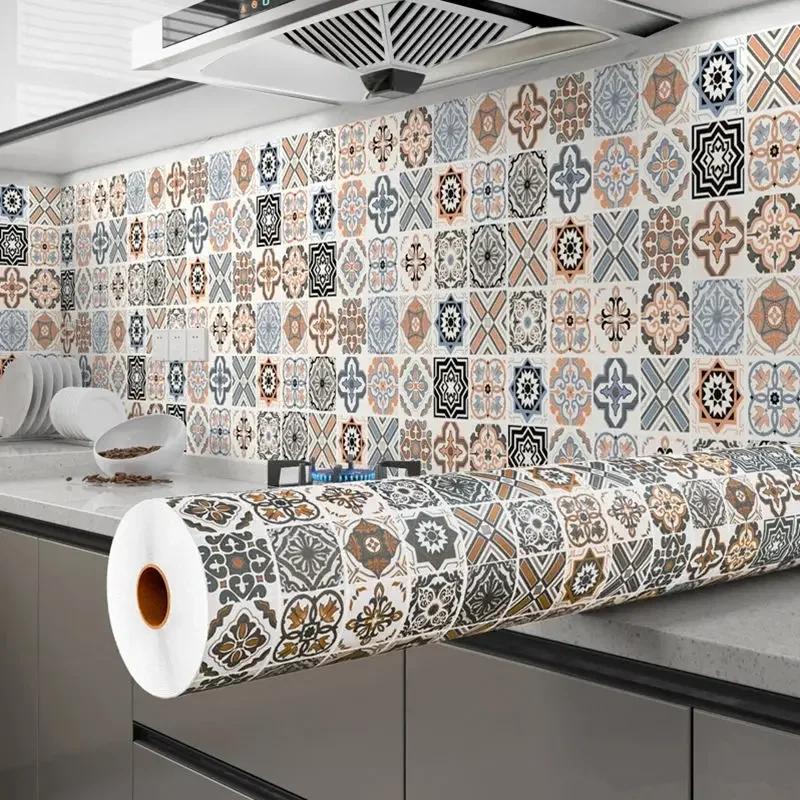 Carrelage 3D étanche armoire papier peint décor à la maison meubles vinyle mur auto-adhésif PVC papi