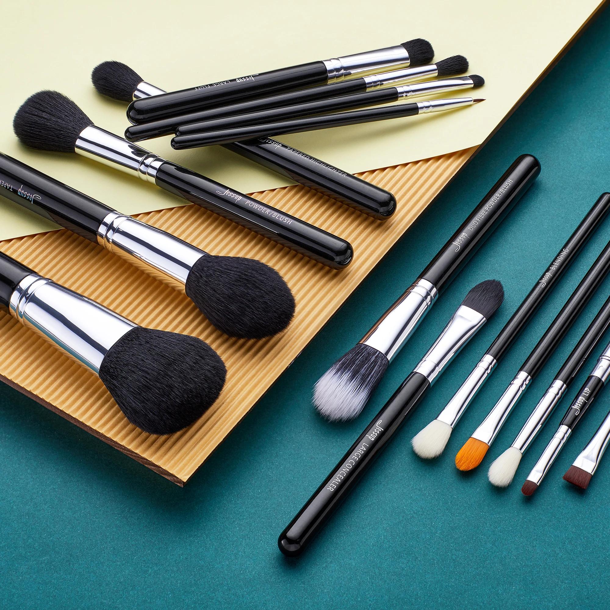 Jessup – ensemble de pinceaux de maquillage professionnels, 15 pièces, poudre de maquillage, fond de