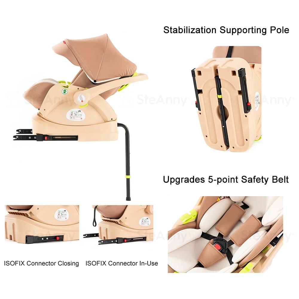Siège auto combiné pour poussette bébé – Poussette pour bébé avec lit de transport, landau pliable e