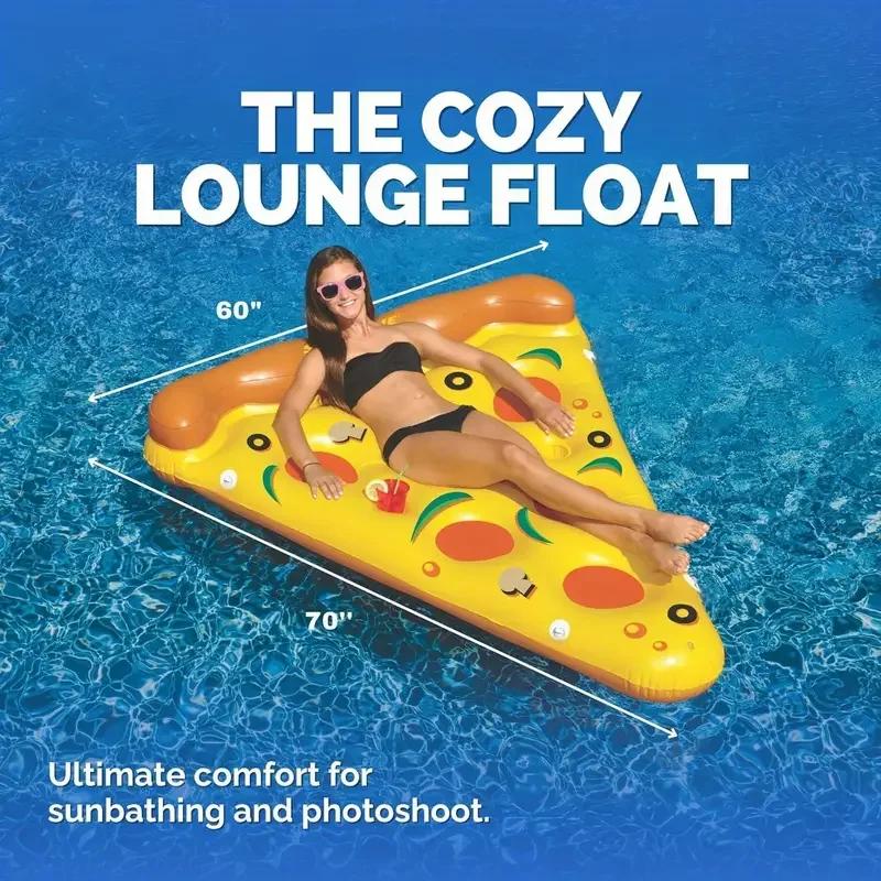 Matelas gonflable flottant de piscine de Pizza géante chaude anneau de natation cercle île eau fraîc