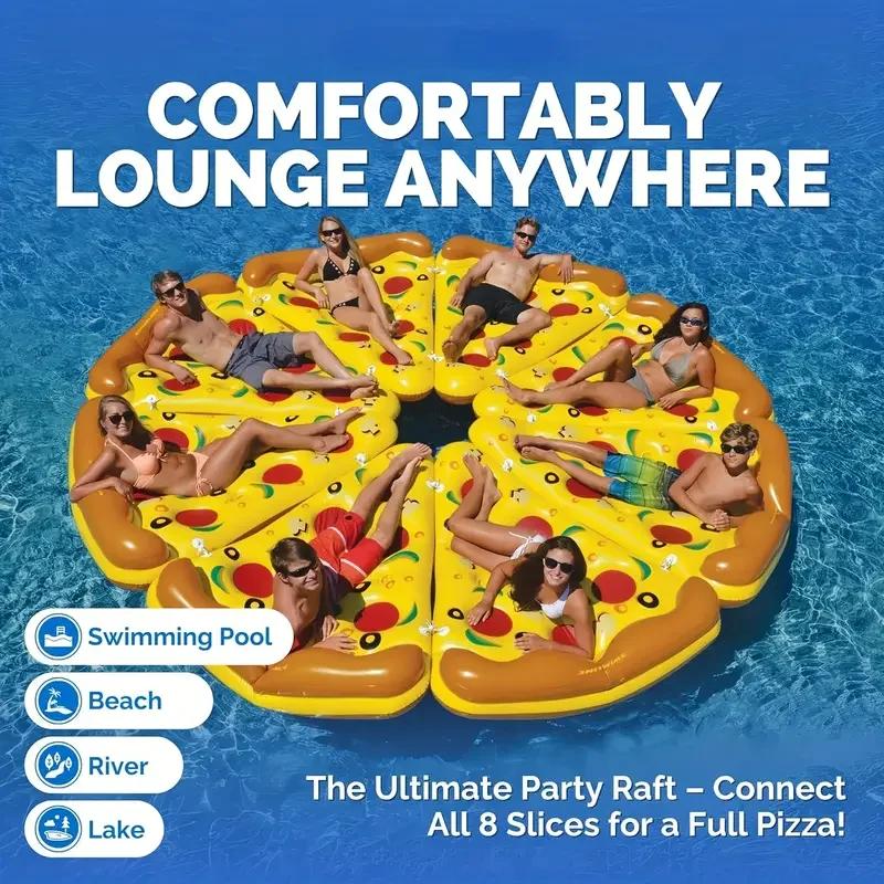 Matelas gonflable flottant de piscine de Pizza géante chaude anneau de natation cercle île eau fraîc