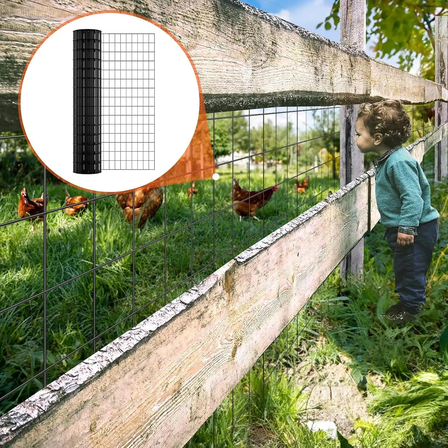 Grille métallique soudée robuste – Acier galvanisé de 36 po x 50 pieds, grilles de 2 po x 3 po (coup