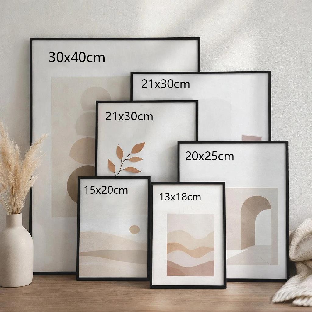 Cadres photo 30x40 21x30 A4 15x20 13x18 Cadre photo moderne en métal noir or Plexiglas Art mural Aff