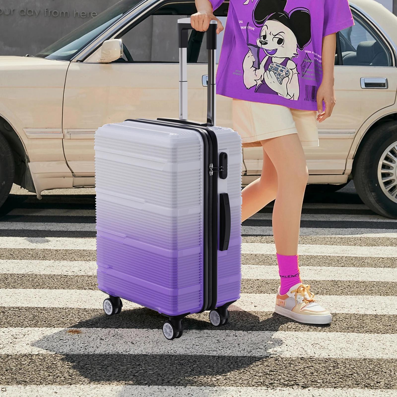 Superaly Ensemble de bagages 3 pièces, ensemble de bagages rigides en ABS avec 4 roues silencieuses 