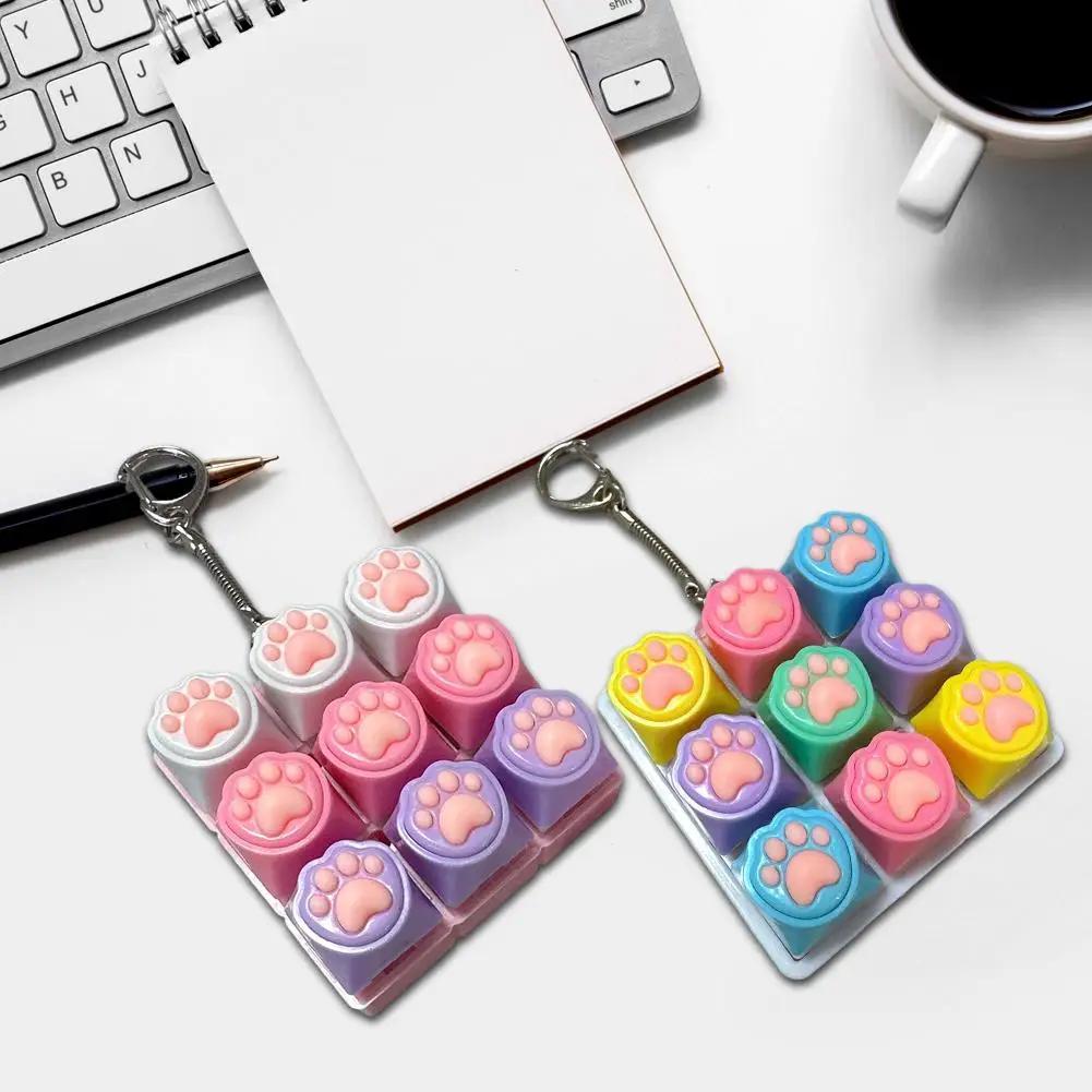 Clavier Fidget jouets LED cristal Keycap porte-clés soulagement du Stress doigt Gadget décompression