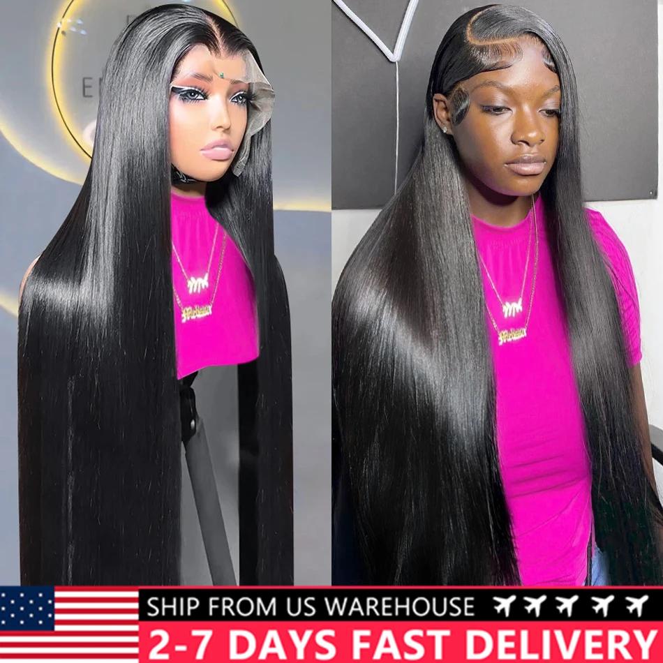 Perruque Lace Front Wig naturelle lisse-Bling, 13x4, 13x6, 30 pouces, perruque Lace Frmeds Wig, dens