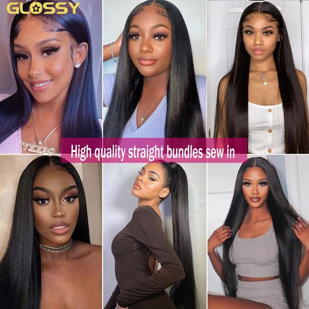 Extensions de cheveux humains vierges bruts pour femmes, faisceaux droits indiens, en vrac, en vente
