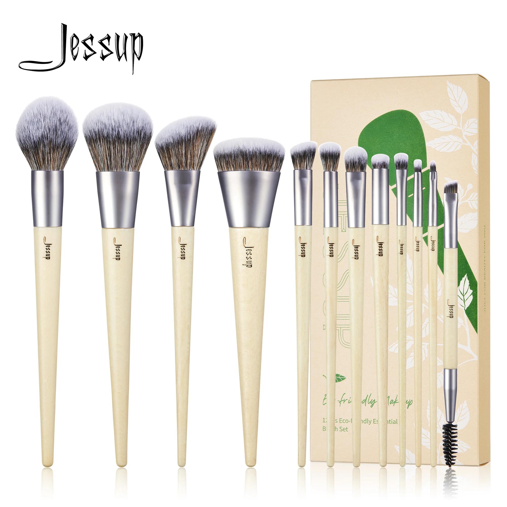 Jessup – ensemble de pinceaux de maquillage synthétiques Premium, poudre de fond de teint, correcteu