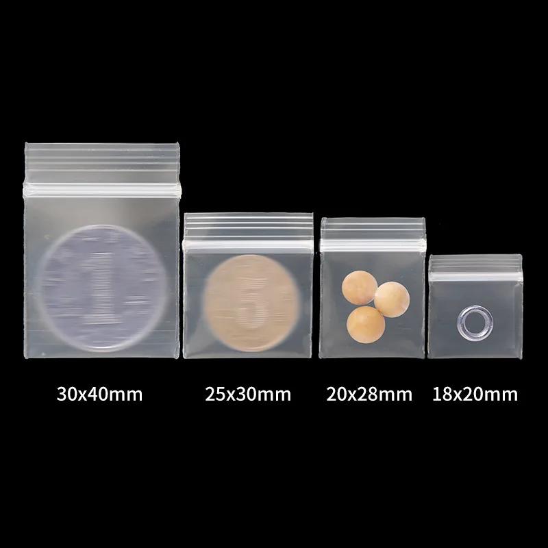 TETP 100 pièces 20 fils Mini sacs en plastique transparents à fermeture éclair petits bijoux accesso