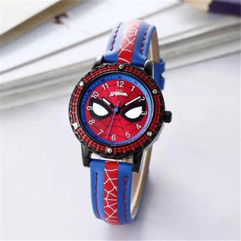 Montre de dessin animé pour enfants, horloge pour élèves du primaire, Spiderman, montre à Quartz, po