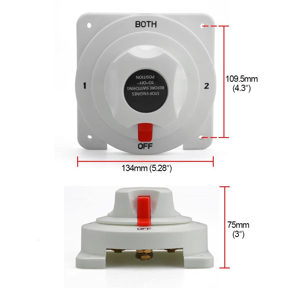 1 Off 2 – interrupteur de batterie de bateau marin, Distribution blanche, sélecteur de batterie doub