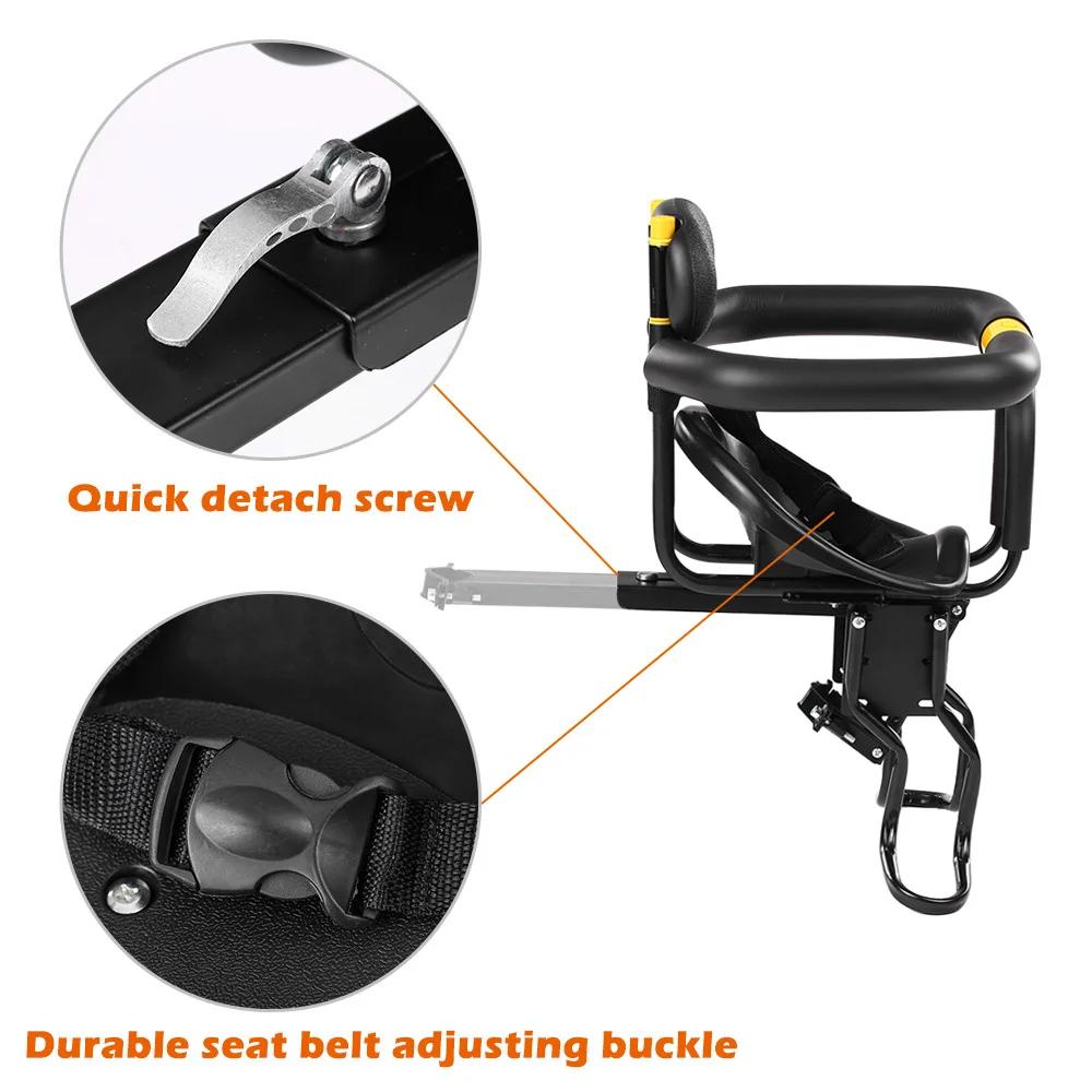 PANGDUBE siège avant universel pour vélo enfant porte-vélo réglable pour bébé avec ceinture de sécur
