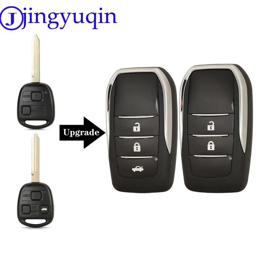 Jingyuqin coque de clé de voiture à distance modifiée pour Toyota Yaris Carina Corolla Avensis clé f