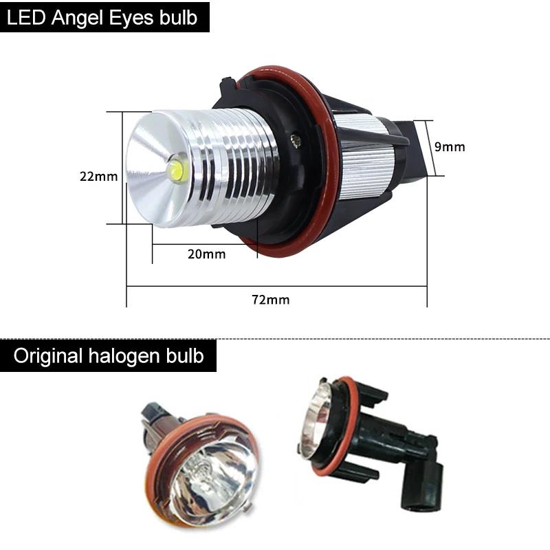 Yeux d'ange pour phares de voiture LED E39, 1 lot, 2x5W, 10W, blanc, bleu, rouge, jaune, pour E39, E