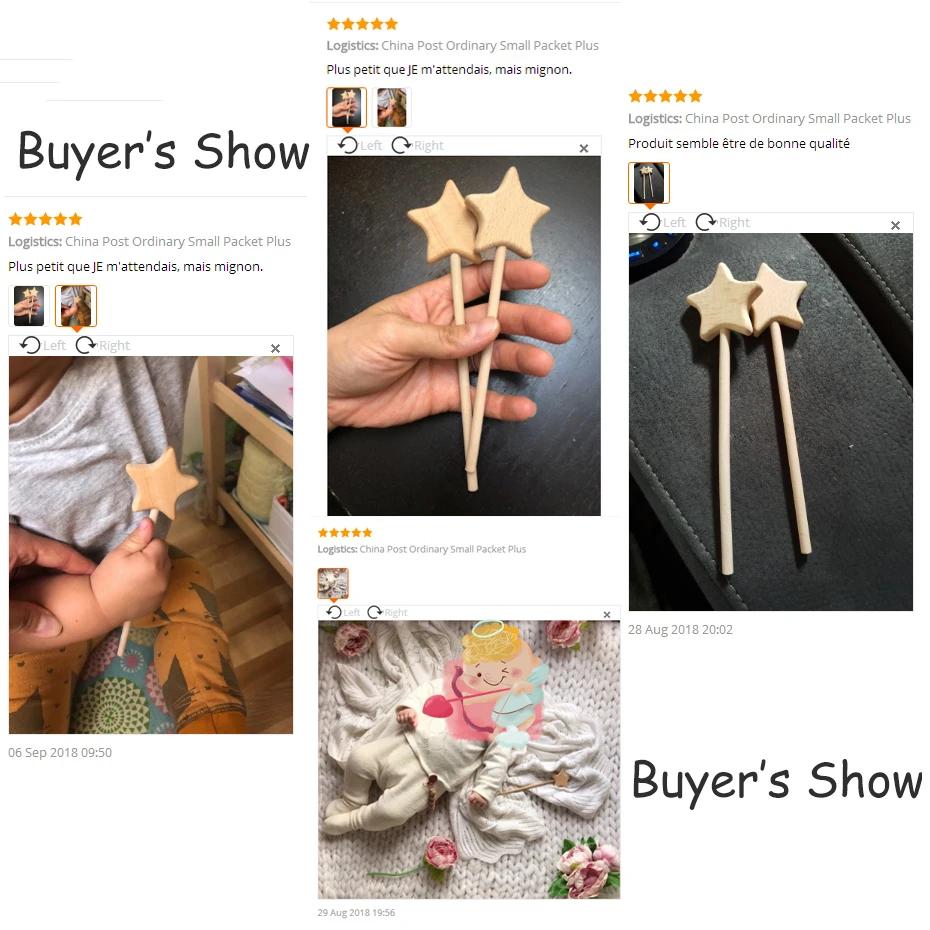 TeWindsor-Jouets en bois pour bébés, 50 pièces, en hêtre, étoile à ronger, bricolage, bâtons magique