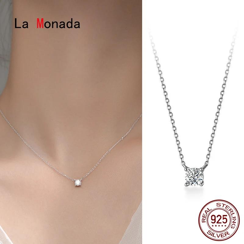 La Monada-Collier Minimaliste en Argent Fin 4.8 pour Femme, Bijoux de Cou à la Mode, Pmot925, 38 + 9