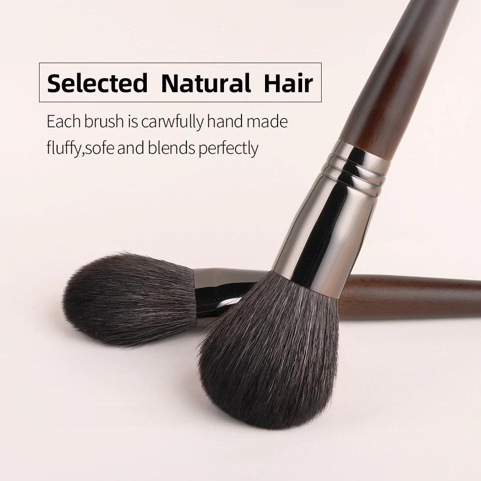 OVW – Kit de pinceaux de maquillage en poils de chèvre naturels, brosses de beauté cosmétiques, 15/2
