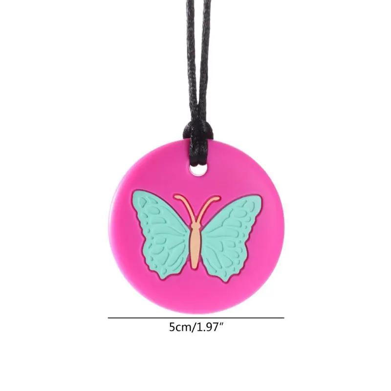 Collier en silicone avec mordant sensoriel,tubes de dentition jouet à mâcher pour enfant autiste ou 