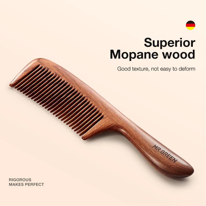 MR.GREEN – peigne à cheveux en bois naturel, Structure d'épissure, brosse à dents fines, antistatiqu