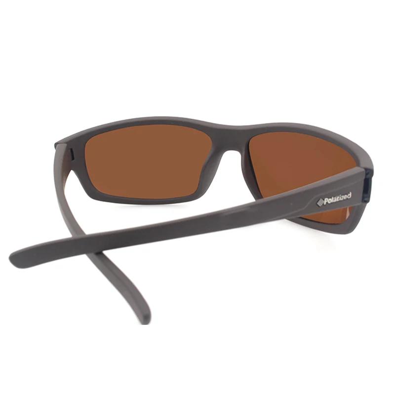 Lunettes de soleil polarisées de marque pour homme 2026, design rectangulaire marron, verres de spor