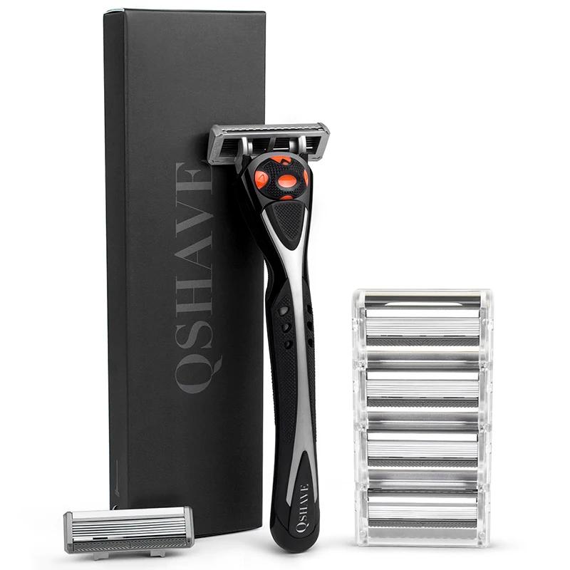 QSHAVE Black Spider Man – grand rasoir manuel (1 manche, 6 lames X6)