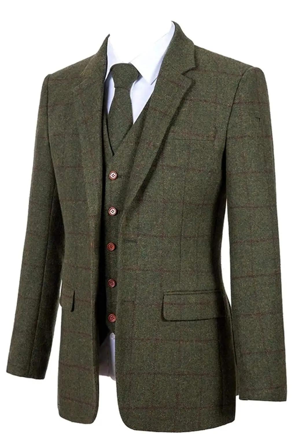 Costumes 3 pièces pour hommes, smoking formel à revers cranté pour garçons d'honneur, Tuxedos à carr