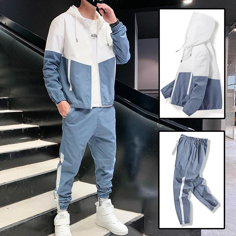 Ensemble de survêtement décontracté pour homme 2026 – Veste à capuche et pantalon de jogging 2 pièce