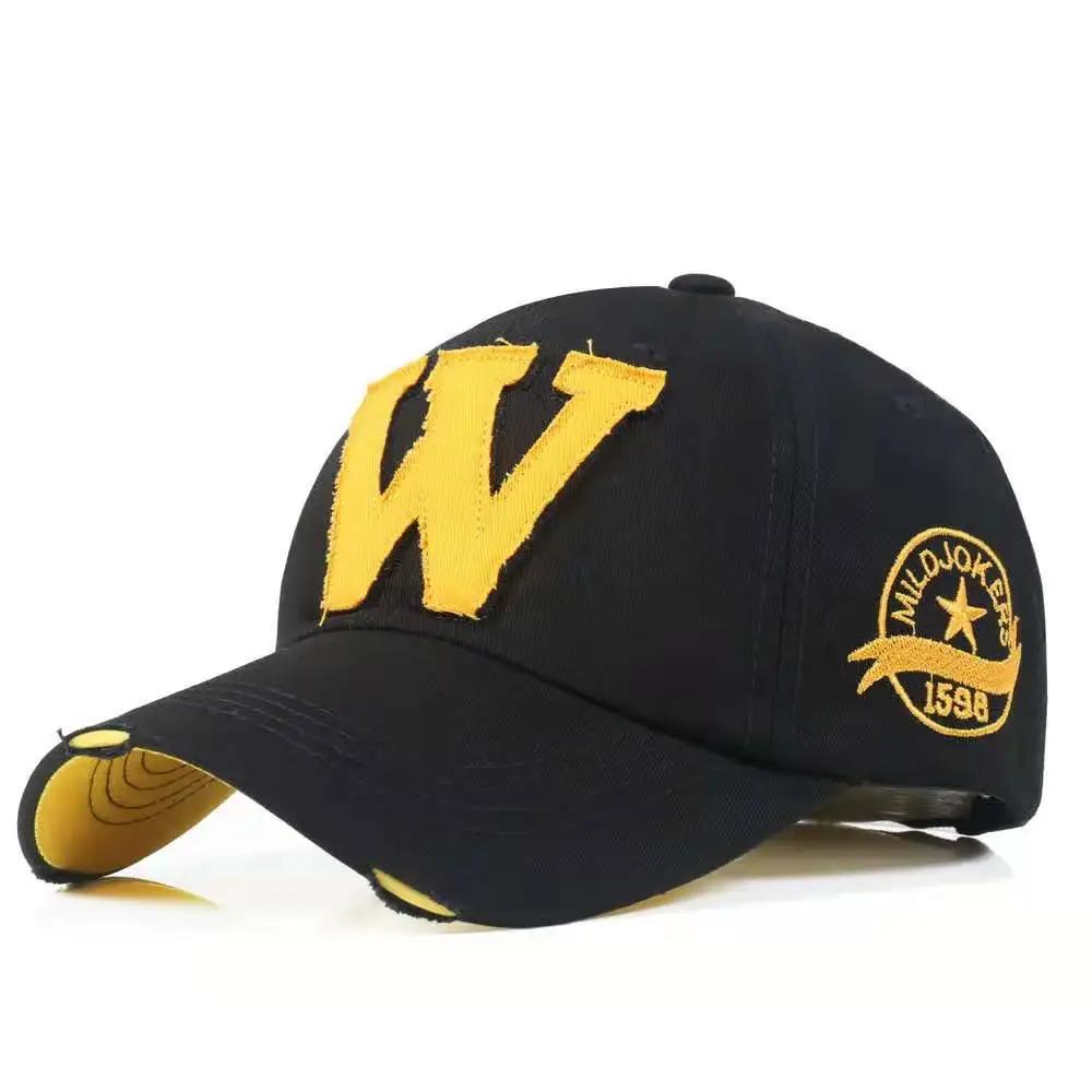 Casquette de Baseball en Denim délavée pour hommes et femmes, avec bordure brodée, chapeaux de solei