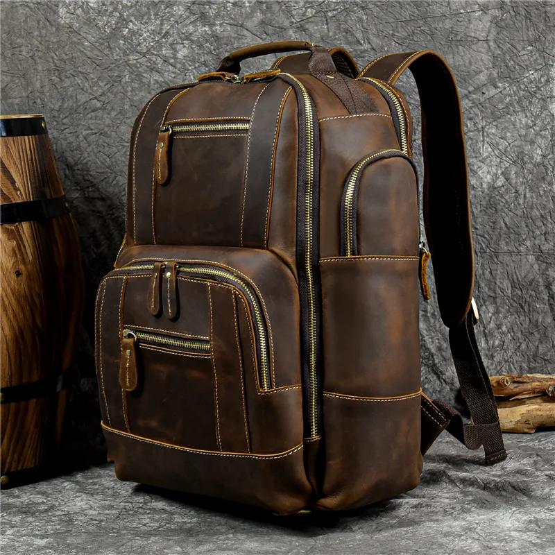 Newsbirds sac à dos en cuir pour hommes rétro luxe style de mode sac à dos sac de voyage sac à dos s