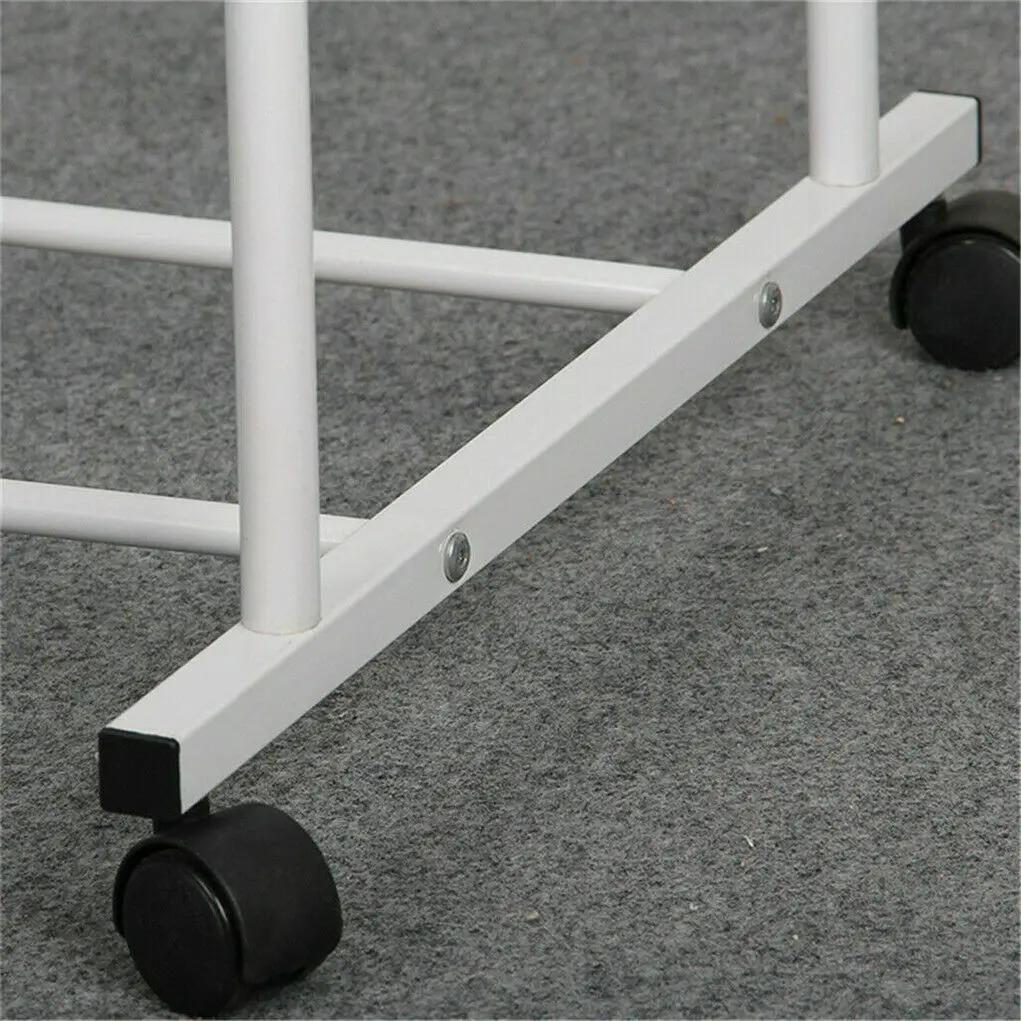 Étagère de rangement pour chaussures T1, grand support roulant à double rail, blanc, 1.5m