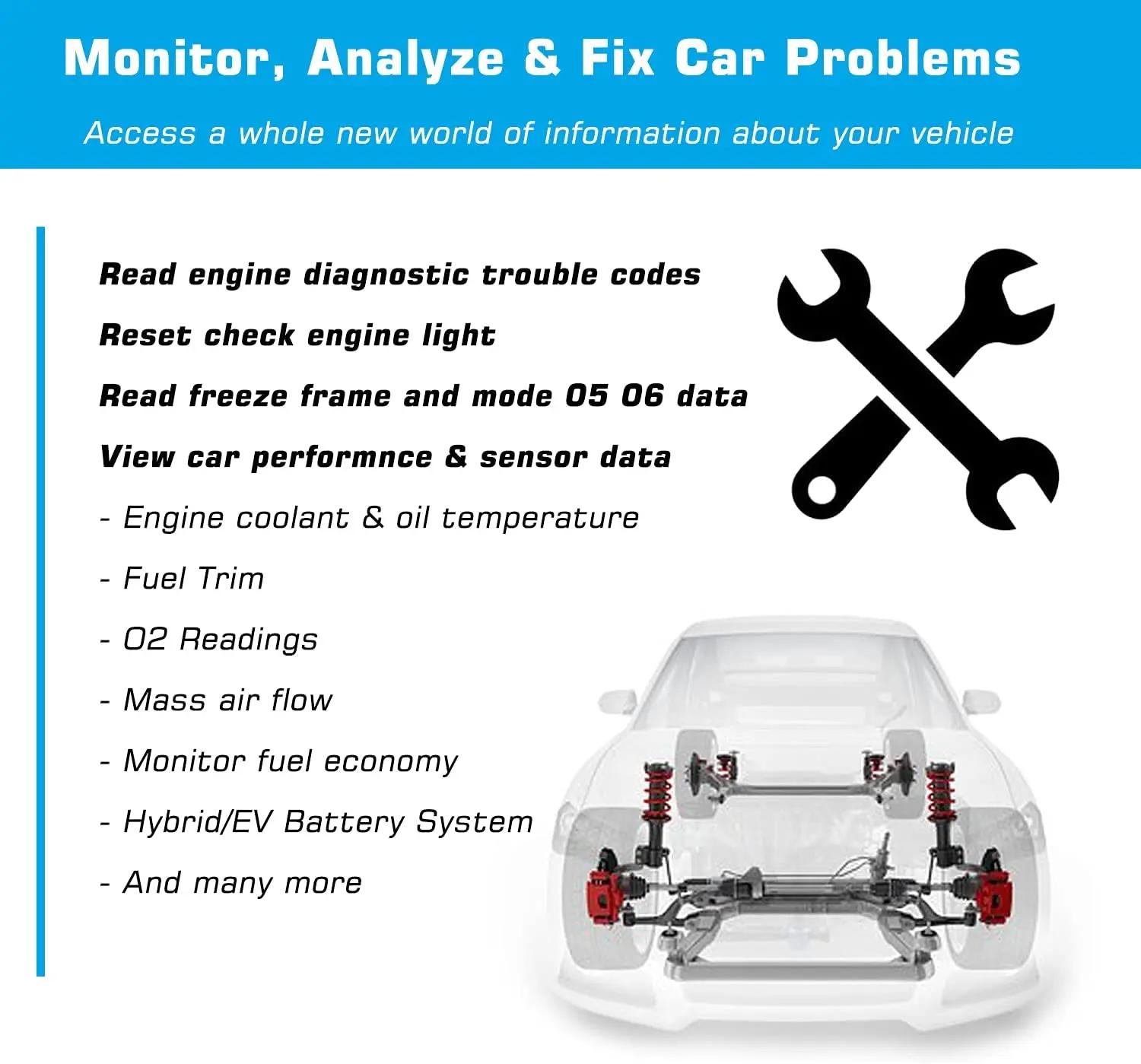 Veepeak Mini Scanner Bluetooth OBD2 pour Android, Outil de Diagnostic Automobile OBD II, Lecteur de 
