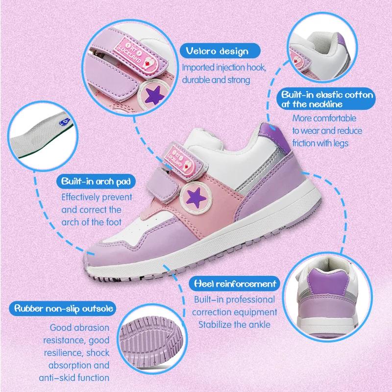 Orinformations Uckland-Chaussures de course décontractées pour filles, baskets en cuir pour enfants,