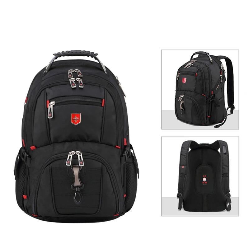 Sac à dos suisse étanche pour hommes, sacs à dos pour ordinateur portable 15.6/17 pouces, sacs de vo