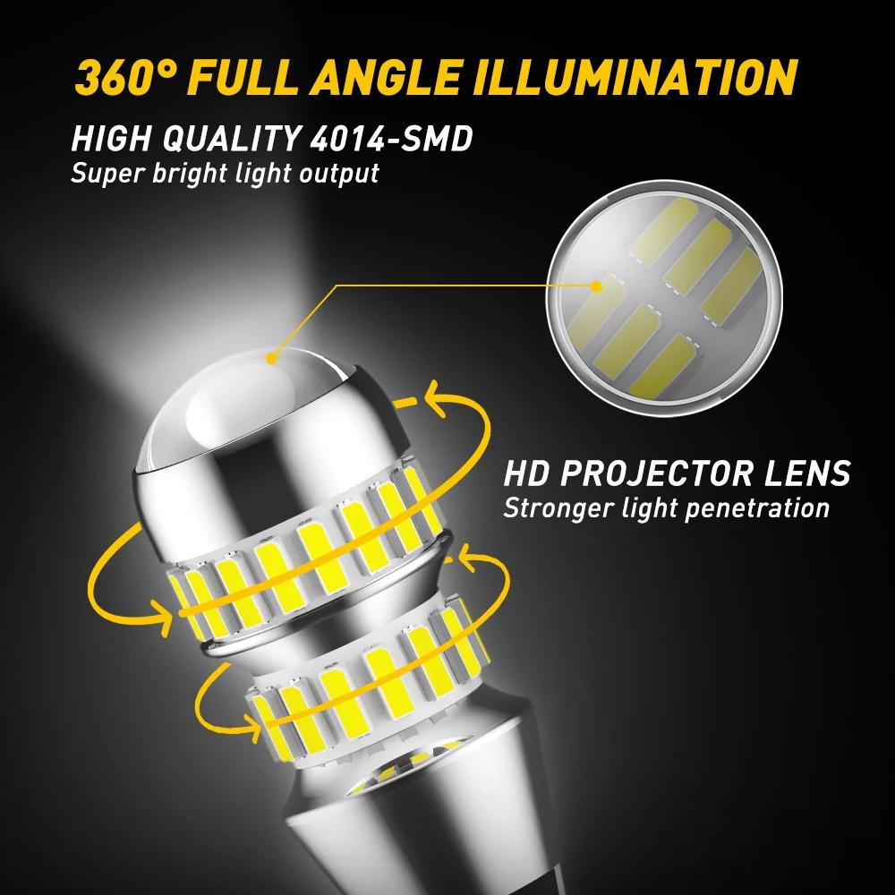 AUXITO 2 pièces 2000LM T15 lampe à LED lumière W16W LED Canbus sans erreur 4014 42-SMD 912 921 ampou