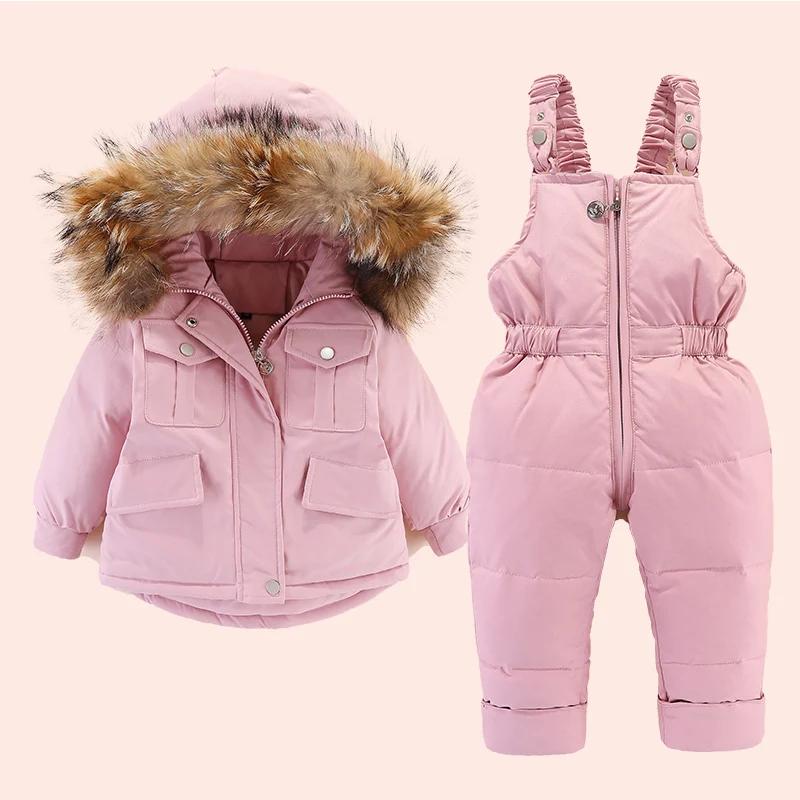 Doudoune et combinaison d'hiver pour enfants, veste épaisse pour bébé, manteau chaud pour filles, co