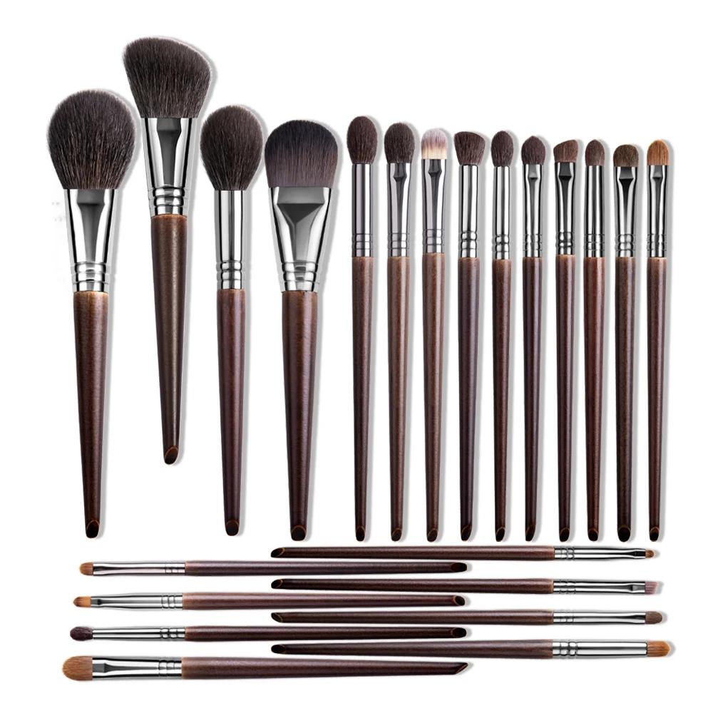 OVW – Kit de pinceaux de maquillage en poils de chèvre naturels, brosses de beauté cosmétiques, 15/2