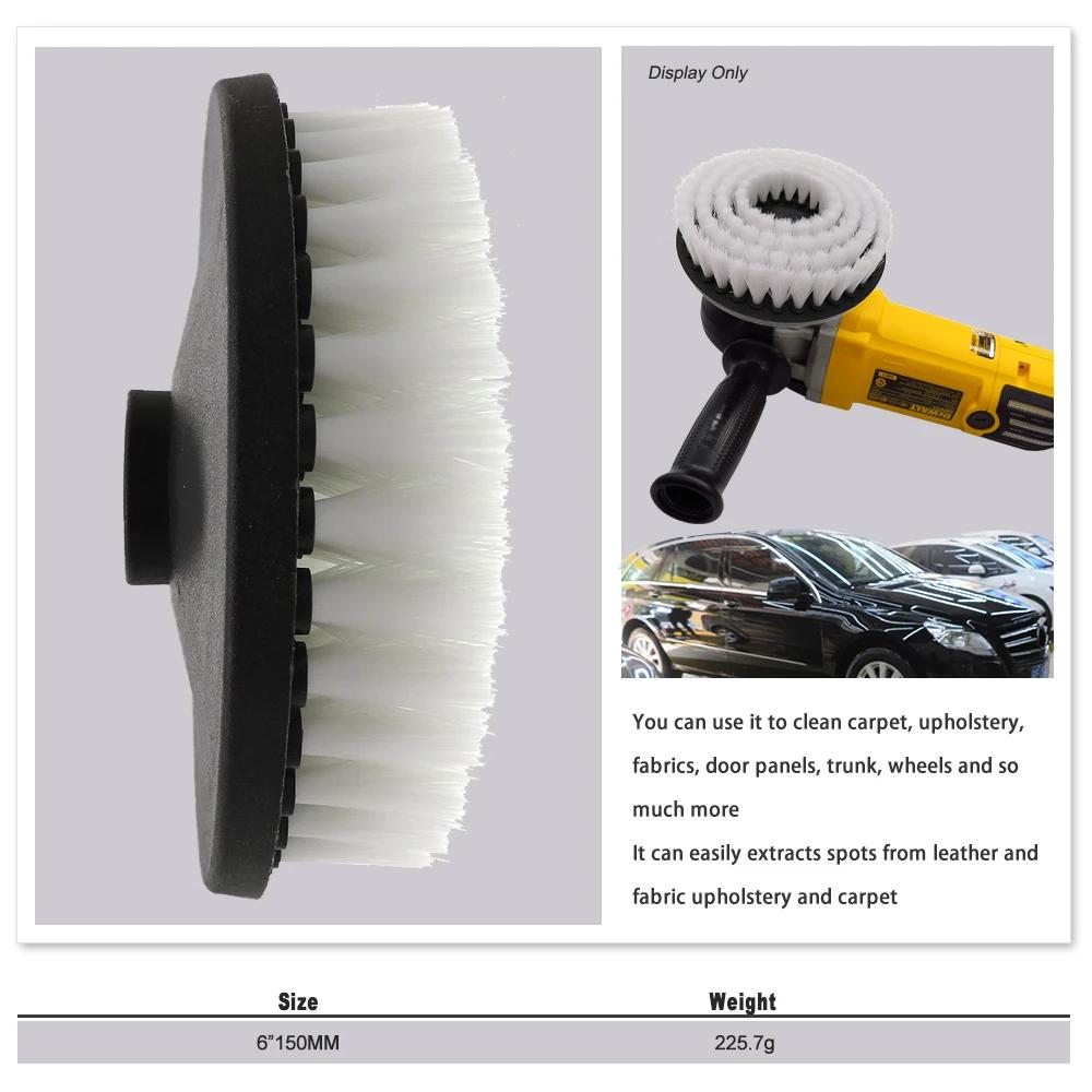 Brosse de nettoyage électrique creuse de 6 pouces, pour tapis, verre, pneus de voiture, carrelage de