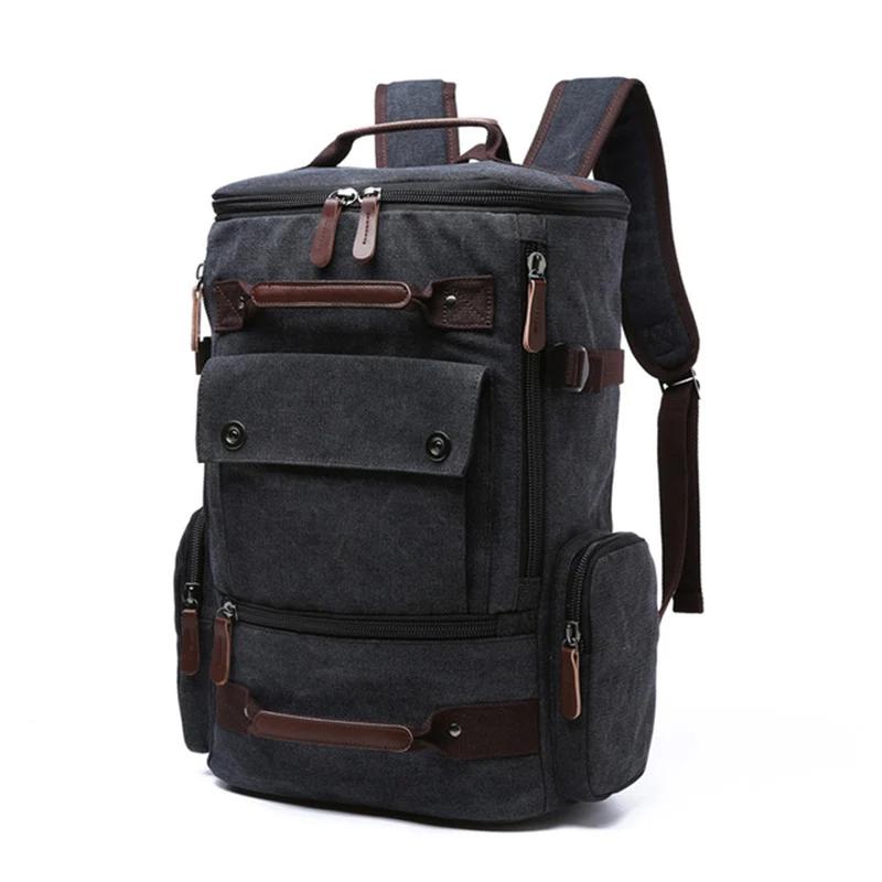 Sac à Dos Vintage en Toile pour Homme, Cartable d'École, de Voyage, Grande Capacité, pour Ordinateur