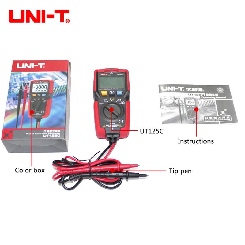 UNI-T UT125C Mini Multimètre Numérique De Poche Testeur De Température Résistance Puzzles Itor Diode