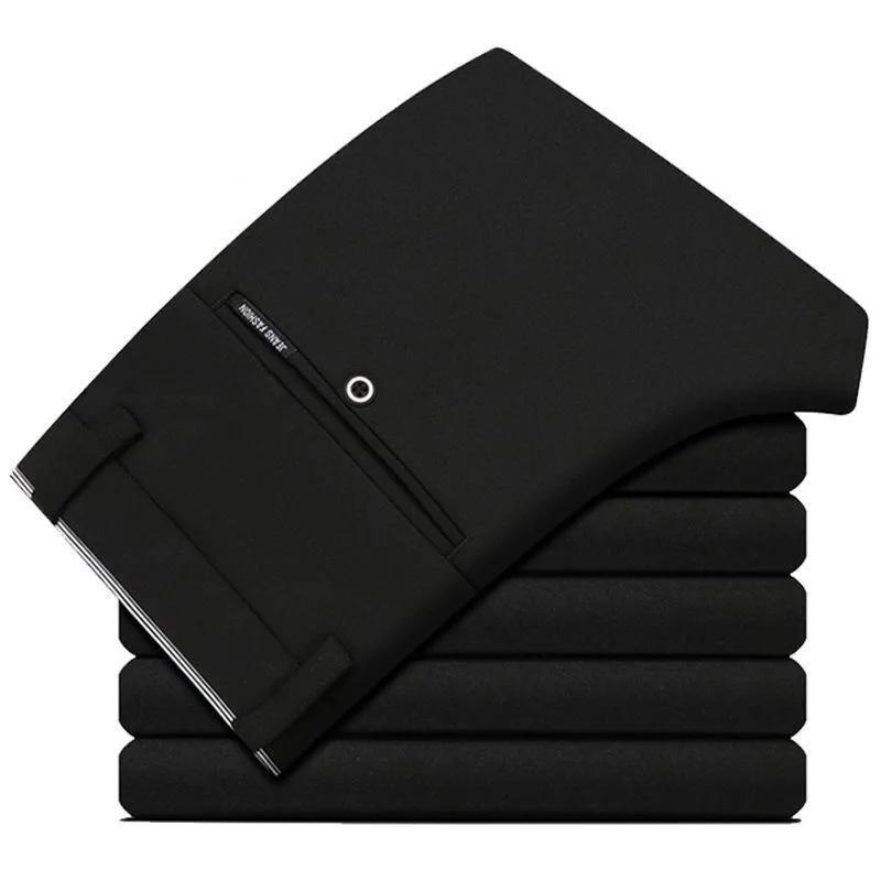 Pantalon d'Affaires pour Homme, Long, Fin, Formel, Couleur Unie, Droit, Baggy, Bureau, Été, FJDstres