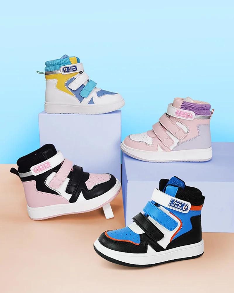 Ortoluckland enfants chaussures décontractées enfants orthopédiques en cuir Sneaker garçons filles s