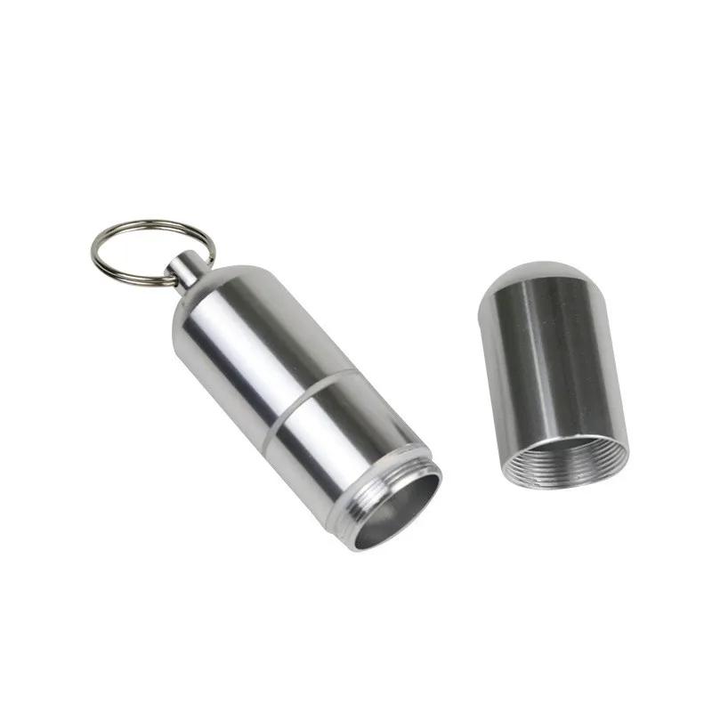 Boîte à cigarettes en alliage d'aluminium argenté, étui à cigarettes étanche, porte-capsules à cure-