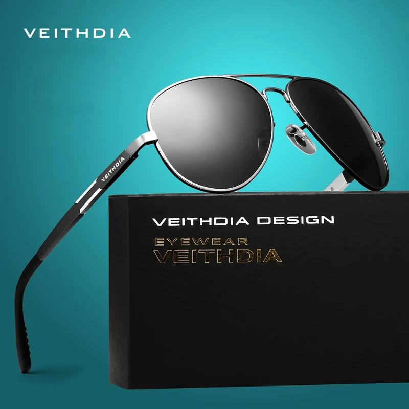VEITHDIA pilote lunettes de soleil en aluminium hommes lunettes pour femme polarisées UV400 lentille