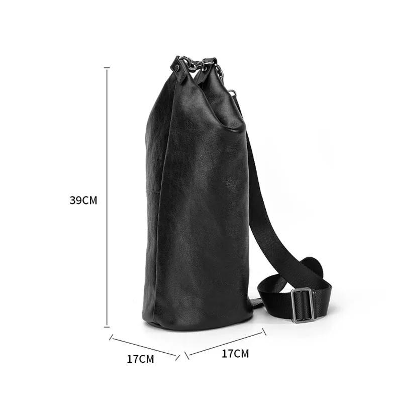 AETOO – sac incliné à une épaule, sac de tête en cuir, sac cylindrique en cuir, sac tendance pour ho