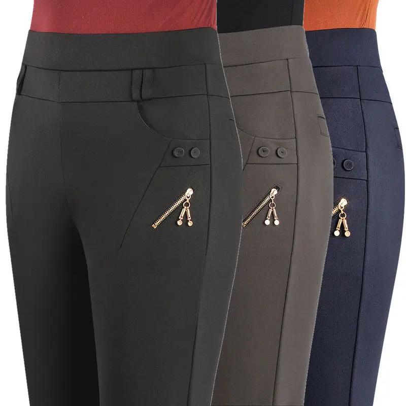 Pantalon Femme 2026 Nouvelle Collection Printemps Automne Taille Haute Extensible Décontracté Grande