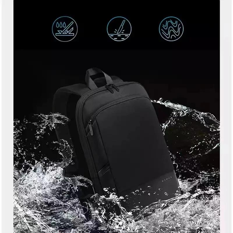 BANGE mince hommes d'affaires extensible étanche 15.6 "sac à dos pour ordinateur portable mode mâle 