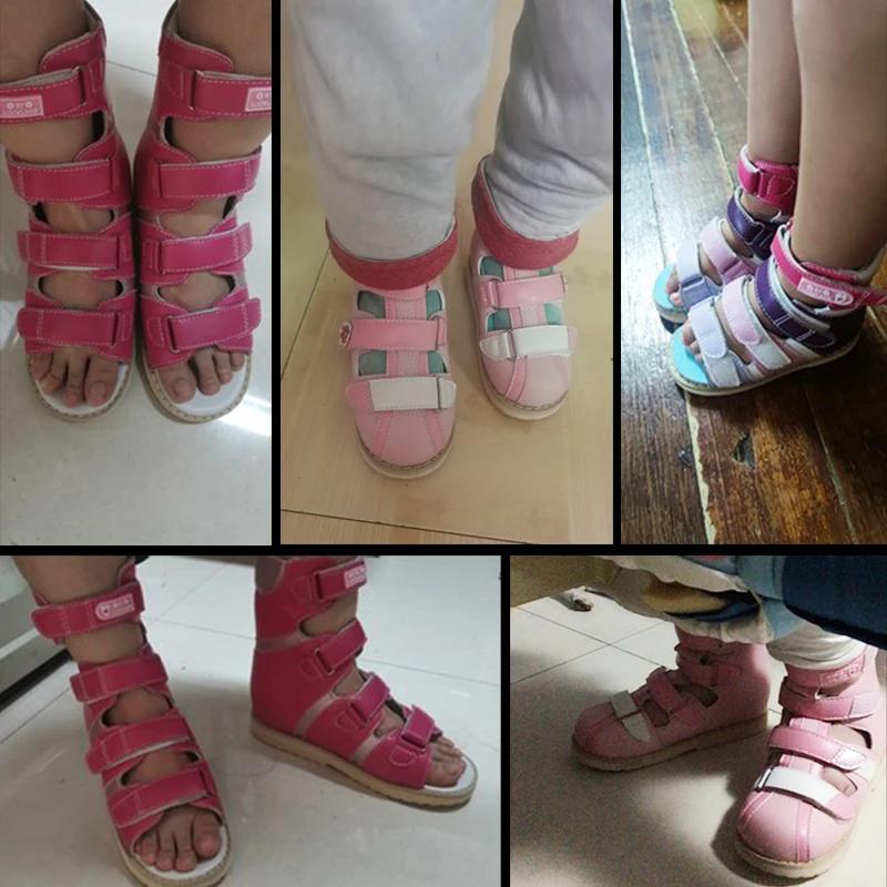 Sandales d'été pour bébés filles, chaussures orthopédiques 4 roues motrices pour enfants, chaussures