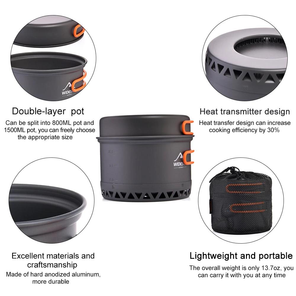 ESEA-Batterie de cuisine pour camping, ensemble de cuisson en plein air, cuisinière à chaleur, usten