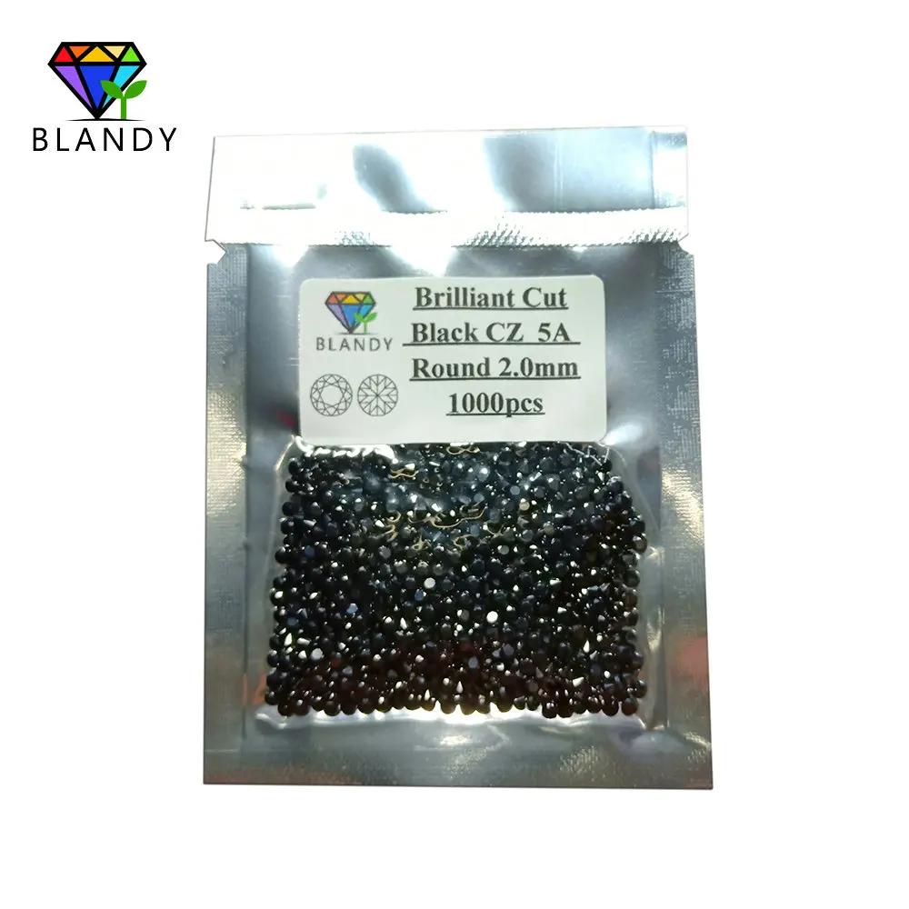1000 pcs/Lot 0.8 ~ 3.0mm 5A qualité diverses couleurs en vrac CZ pierre ronde brillant coupe cubique