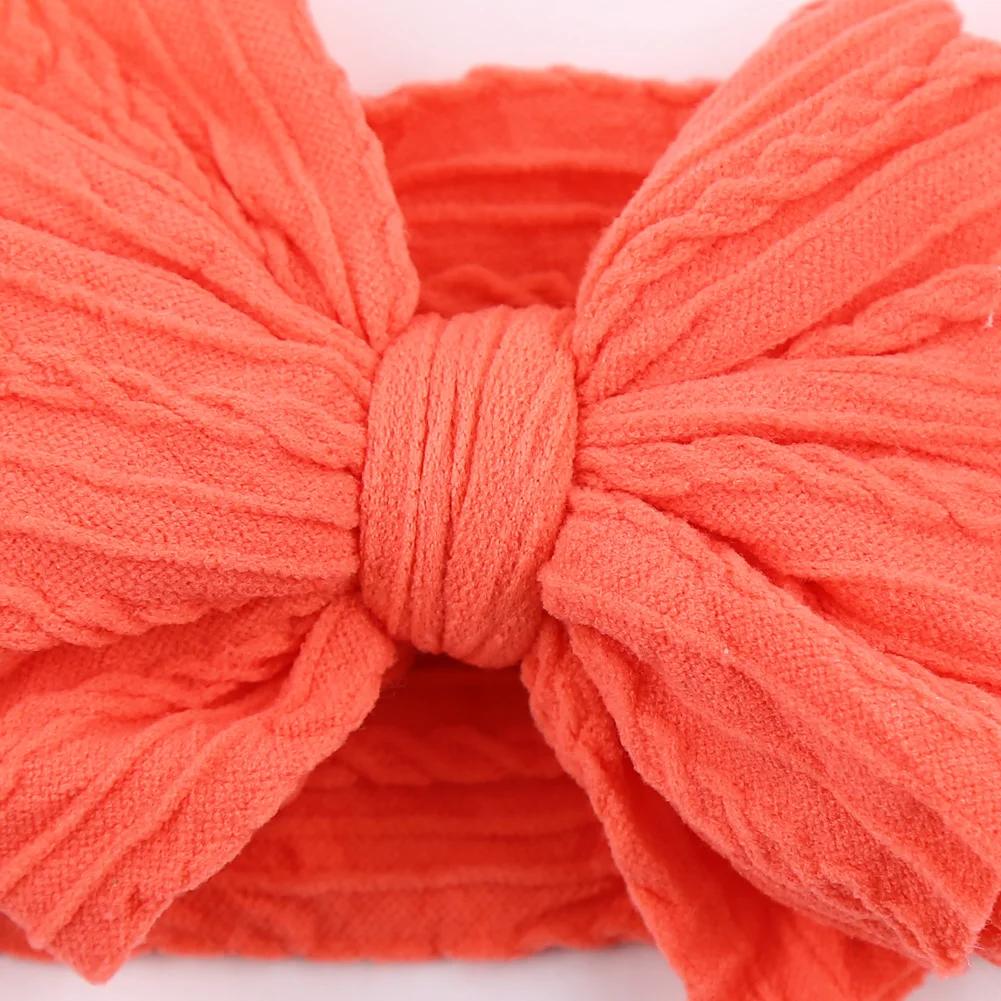 Bandeau pour bébé avec nœud câble solide - Turban élastique couvre-chef nouveau-nés garçons filles